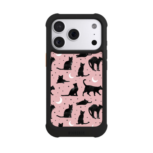 Apple iPhone 18 Pro NIVOmax Katzen und Mond auf Rosa