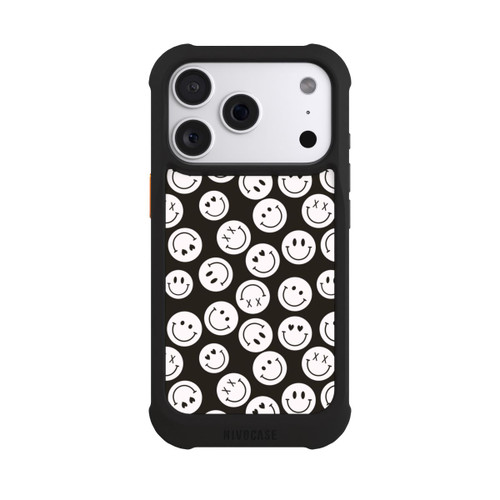 Apple iPhone 18 Pro NIVOmax Smiles Emotes Pattern Black And White