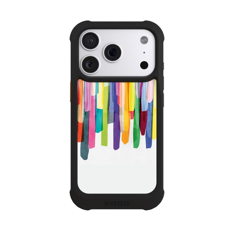 iPhone 18 Pro NIVOmax Bunte Streifen Weißer Hintergrund
