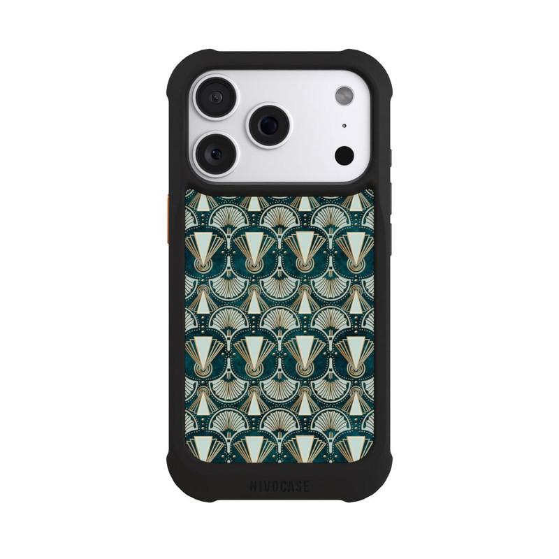 iPhone 18 Pro NIVOmax Art Deco Green Pattern