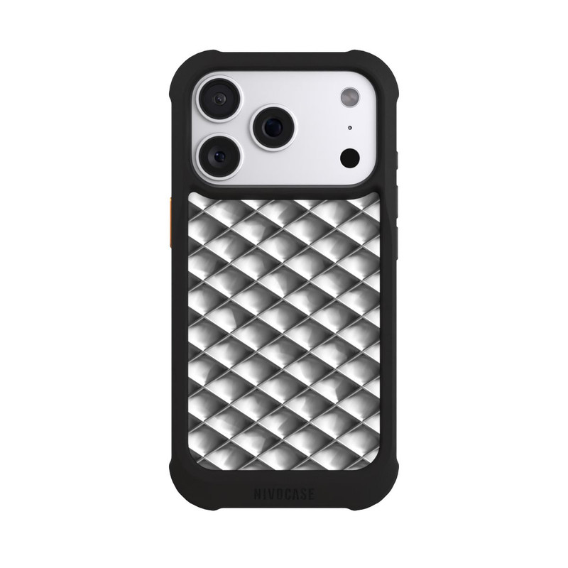 iPhone 18 Pro NIVOmax Carrés argentés Glamour