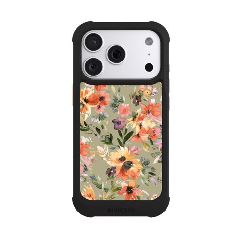 Apple iPhone 18 Pro NIVOmax Malerische tropische Blumen Salbeigrün