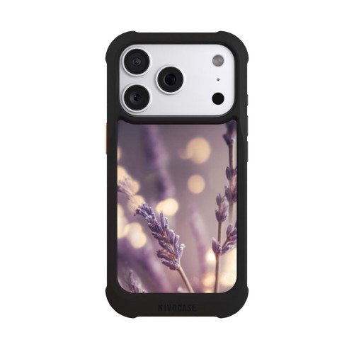 Apple iPhone 18 Pro NIVOmax Lavande en gros plan avec IA