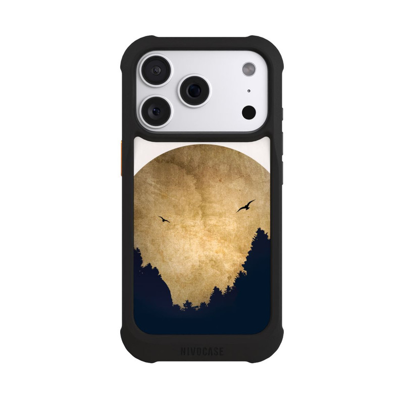 iPhone 18 Pro NIVOmax Zwei Vögel vor Mond