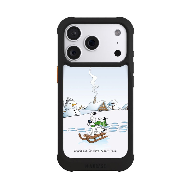 iPhone 18 Pro NIVOmax Idefix fährt Schlitten