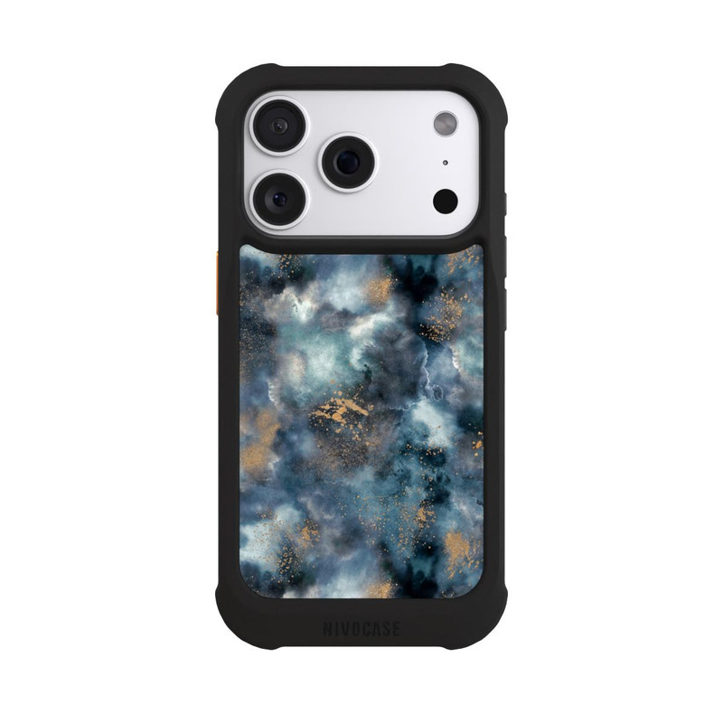 iPhone 18 Pro NIVOmax Smoky Marble Watercolor Navy