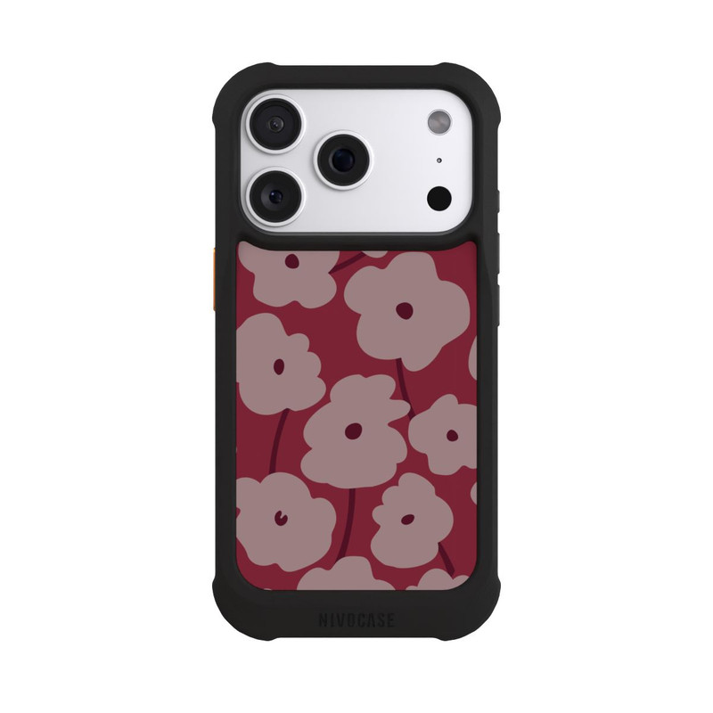 iPhone 18 Pro NIVOmax Minimalistische Blumen Bordeaux