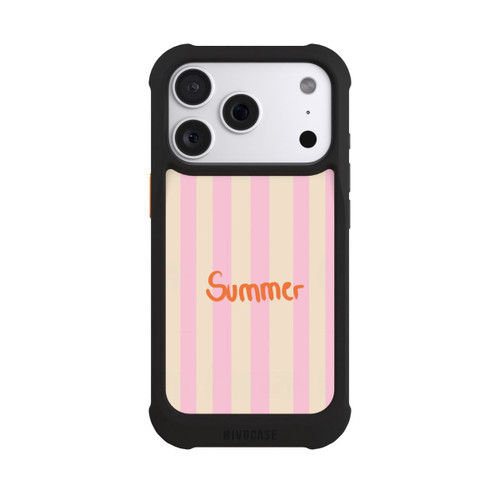 Apple iPhone 18 Pro NIVOmax Summer- Rosa und Orange Streifen Hintergrund