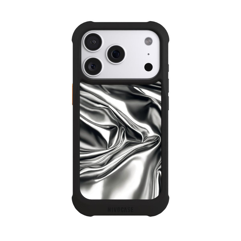 iPhone 18 Pro NIVOmax Glänzeder Chrome Silber Stoff mit KI