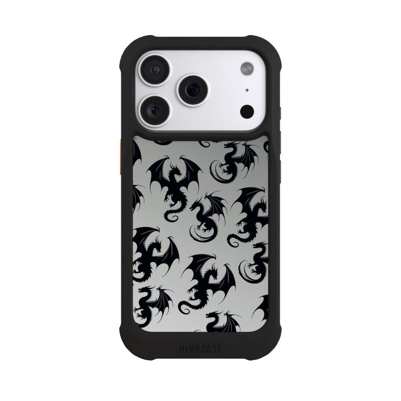 iPhone 18 Pro NIVOmax Dragon Pattern Grey