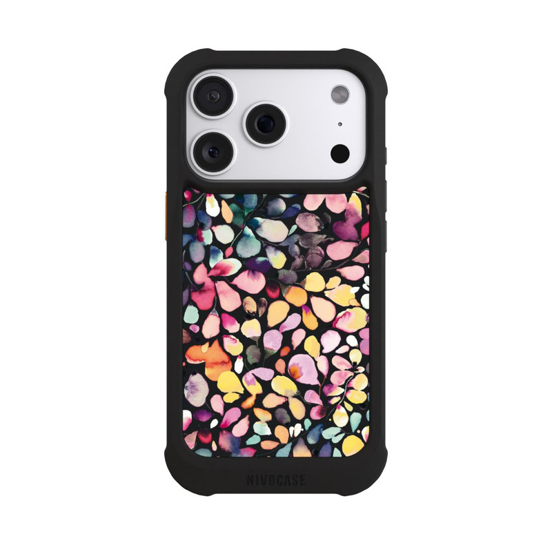 iPhone 18 Pro NIVOmax Eucalyptus Watercolor Leaves Black