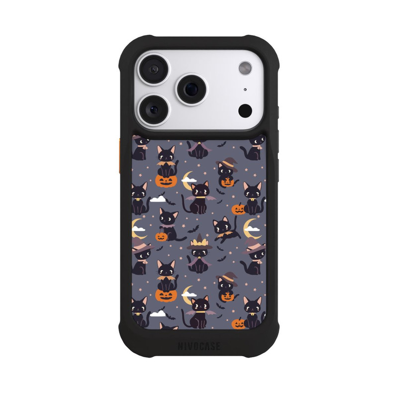 iPhone 18 Pro NIVOmax Cute Halloween Witch Cats and Pumpkins