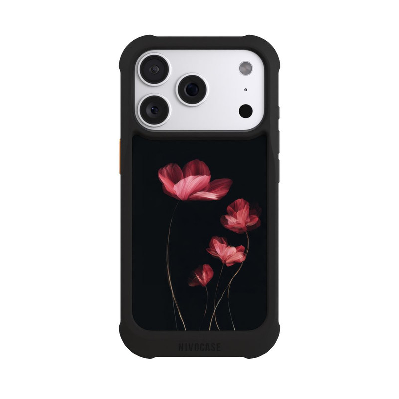 iPhone 18 Pro NIVOmax Burgunder Blüten schwarz