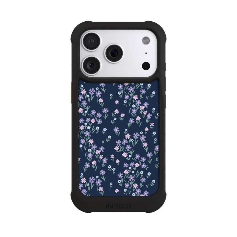 iPhone 18 Pro NIVOmax Dark Blue Floral Theme
