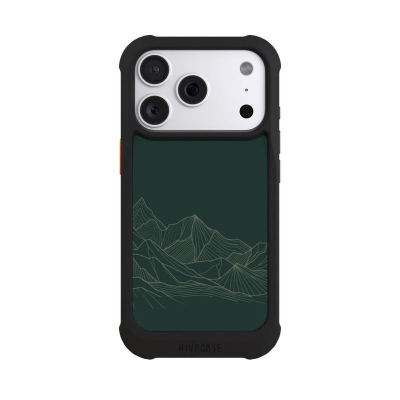 iPhone 18 Pro NIVOmax Berg Line Art Grün