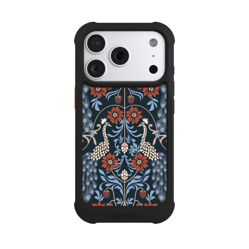 iPhone 18 Pro NIVOmax Vintage Peacock Garden Arts and Crafts Floral Dark