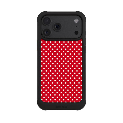 Apple iPhone 18 Pro Max NIVOmax Polka Dots Dunkelrot und Weiß