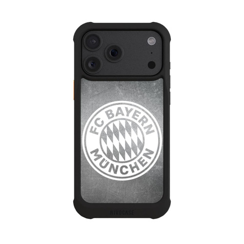 Apple iPhone 18 Pro Max NIVOmax Classic FCB Logo Small - White on Metal Look