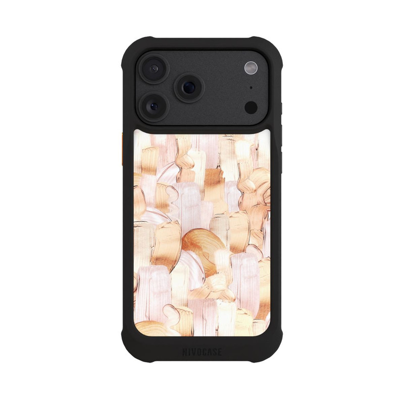 iPhone 18 Pro Max NIVOmax Weiß/Gold Pinsel Muster