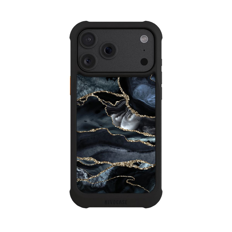 iPhone 18 Pro Max NIVOmax Dunkler Marmor Gold Glitzerlook
