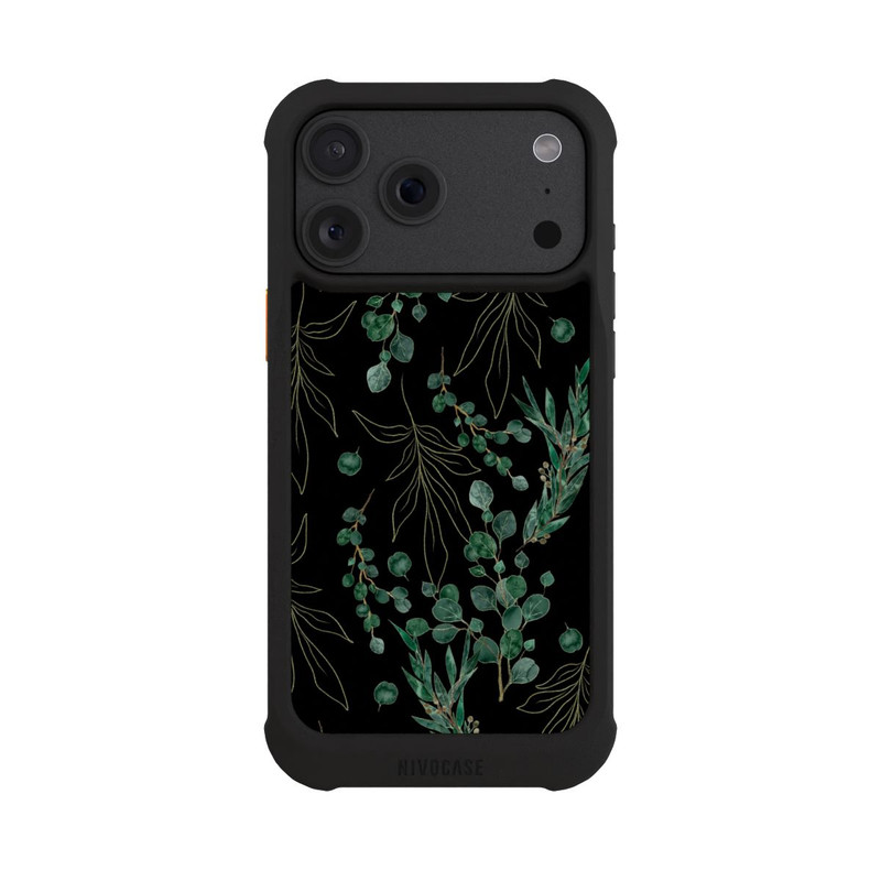 iPhone 18 Pro Max NIVOmax Feuilles d'Eucalyptus Fond Noir