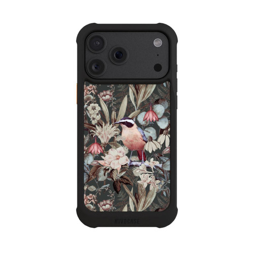 Apple iPhone 18 Pro Max NIVOmax Orangefarbener Vogel im Vintage Blumenmuster