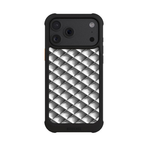 Apple iPhone 18 Pro Max NIVOmax Glamour Silver Squares
