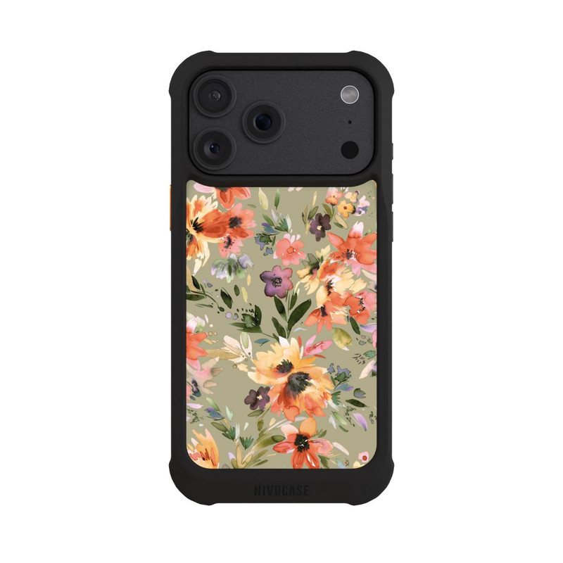 iPhone 18 Pro Max NIVOmax Malerische tropische Blumen Salbeigrün