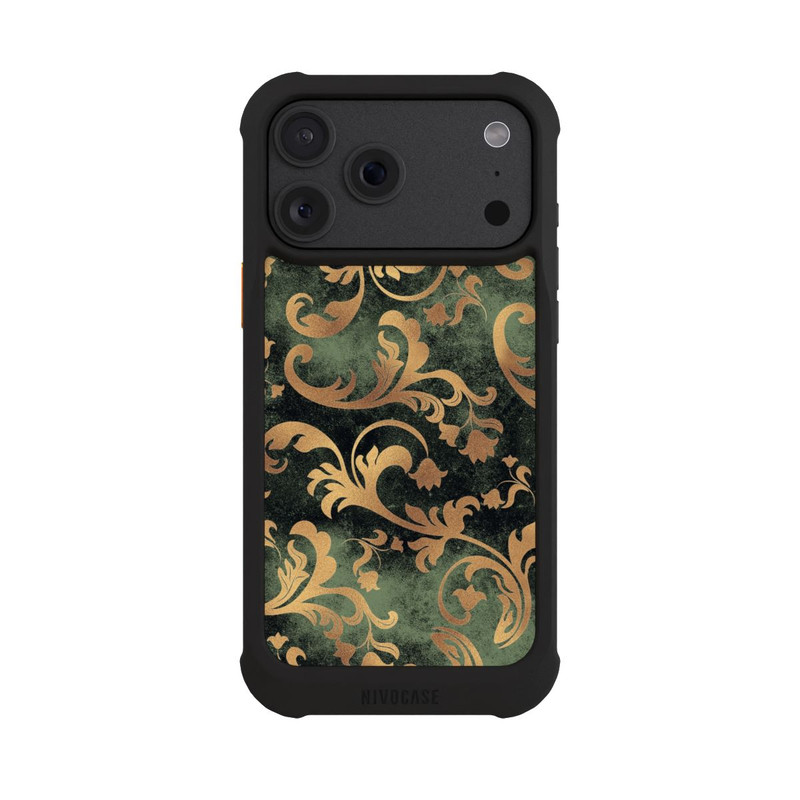 iPhone 18 Pro Max NIVOmax Papier Peint Damassé Vert Foncé