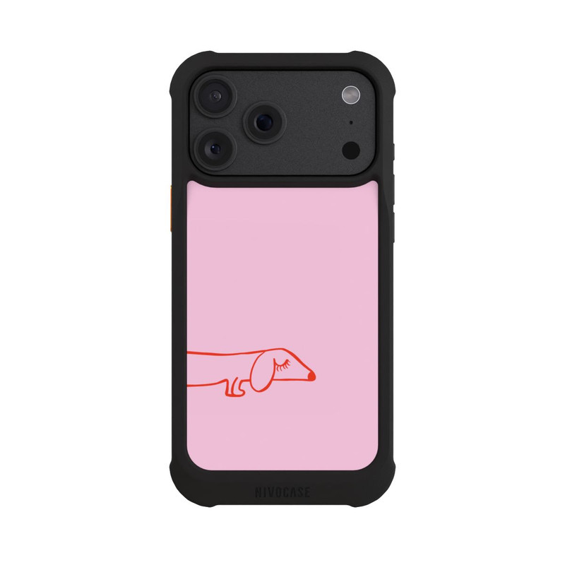 iPhone 18 Pro Max NIVOmax Dachshund Illustration Pink