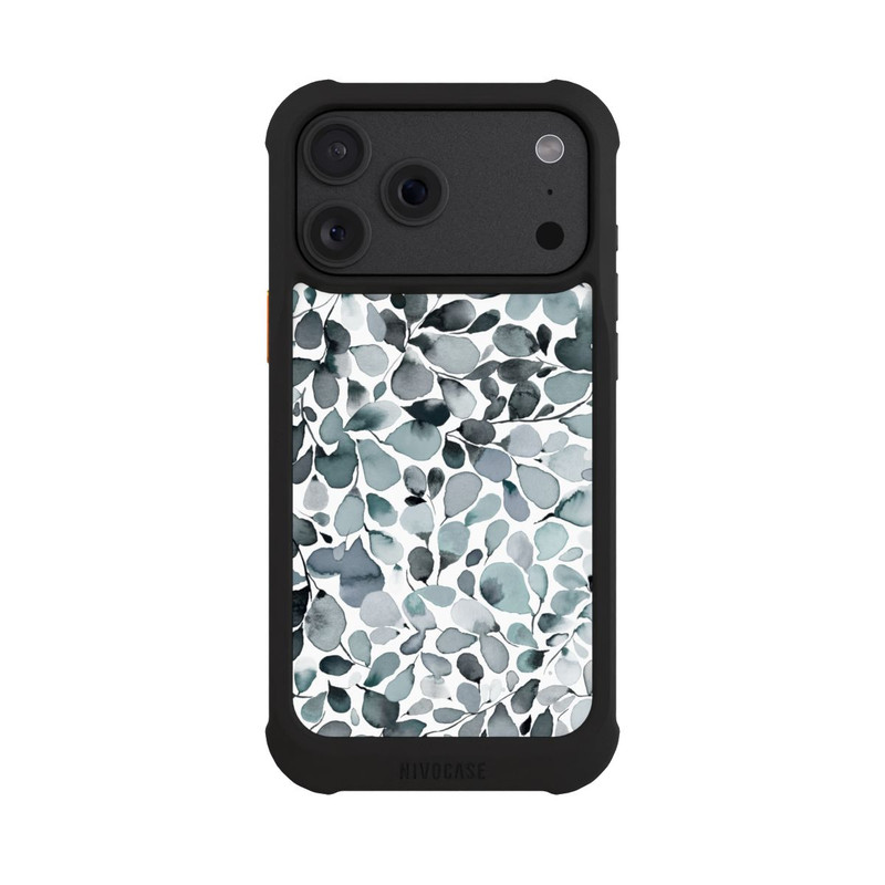iPhone 18 Pro Max NIVOmax Eucalyptus Watercolor Leaves Grey