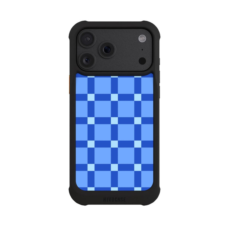 iPhone 18 Pro Max NIVOmax Kariert Muster Blau