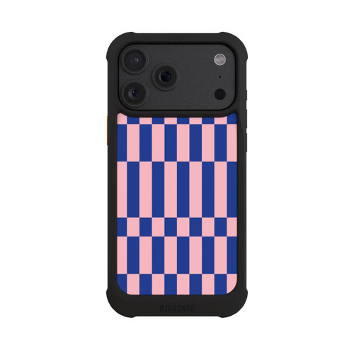 Apple iPhone 18 Pro Max NIVOmax Checked Abstract Bold Electric Blue and Pink Color Block