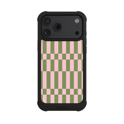 Apple iPhone 18 Pro Max NIVOmax Sage and Pink Checked Pattern Theme