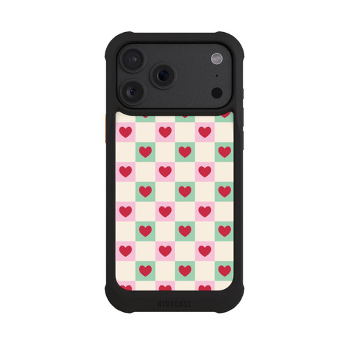 Apple iPhone 18 Pro Max NIVOmax Karomuster Herzen Rosa und Grün Valentinstag