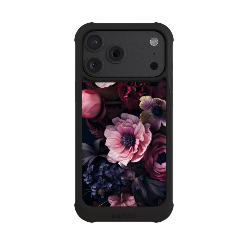 iPhone 18 Pro Max NIVOmax Rosa Blumenbild mit Pfingstrosen auf dunklem Hintergrund Mit KI