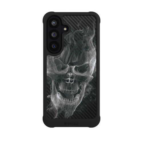 Samsung Galaxy S26 FE NIVOmax rauchender Totenkopf Carbon