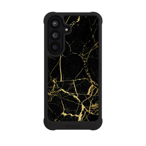 Samsung Galaxy S26 FE NIVOmax Schwarzgoldener Marmor-Look