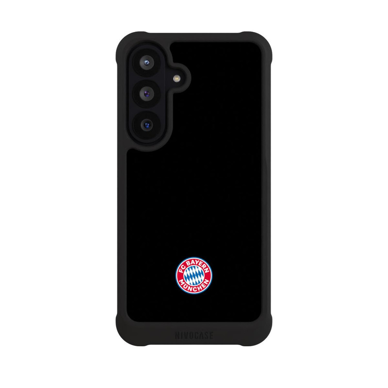 Galaxy S26 FE NIVOmax Logo FCB Classique Petit - Coloré sur Fond Noir