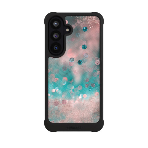Samsung Galaxy S26 FE NIVOmax Look pailleté glamour turquoise
