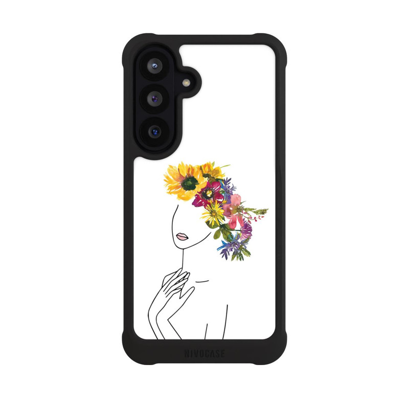Galaxy S26 FE NIVOmax Line Art Frau mit Blumenkrone