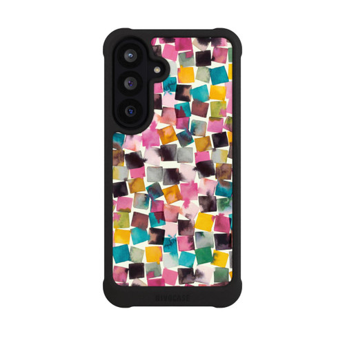 Samsung Galaxy S26 FE NIVOmax Plaids Géométriques Aquarelle Rose