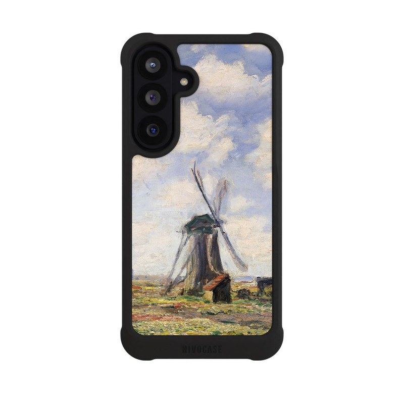Galaxy S26 FE NIVOmax Tulpenfelder mit der Rijnsburger Windmühle von Claude Monet