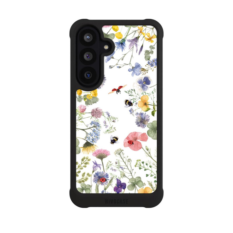 Galaxy S26 FE NIVOmax Bunte Frühlingsblumen und Bienen