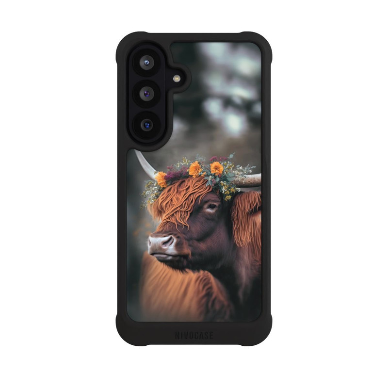 Galaxy S26 FE NIVOmax Hochland Rind mit Blumen mit KI