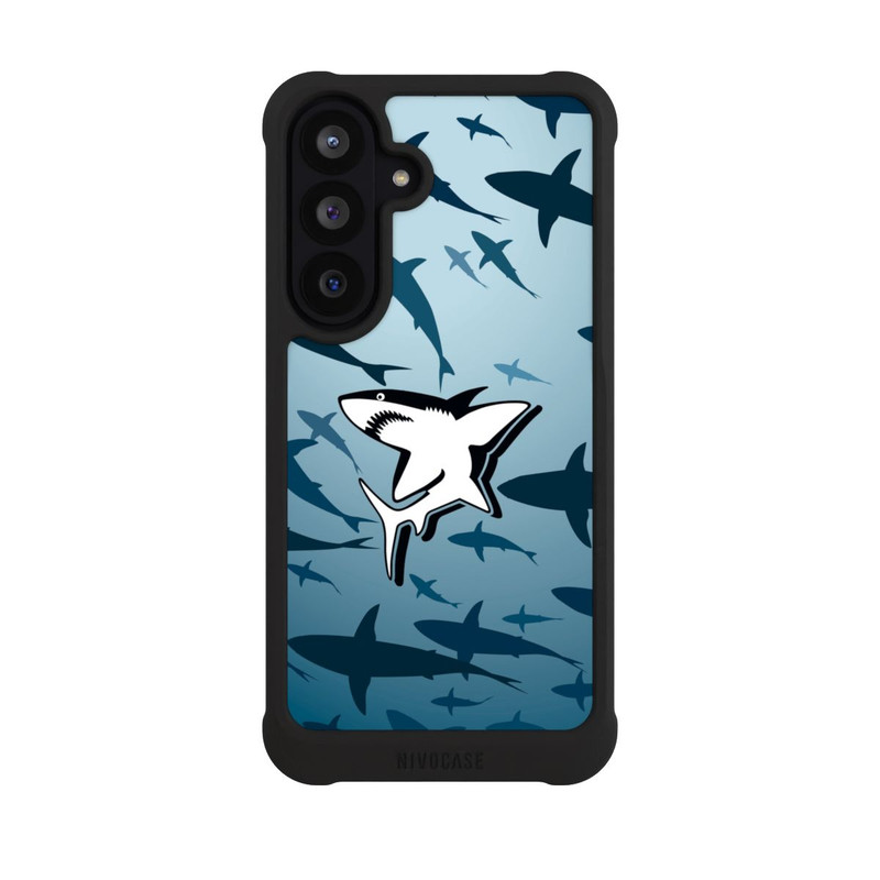 Galaxy S26 FE NIVOmax Haie Muster Blau