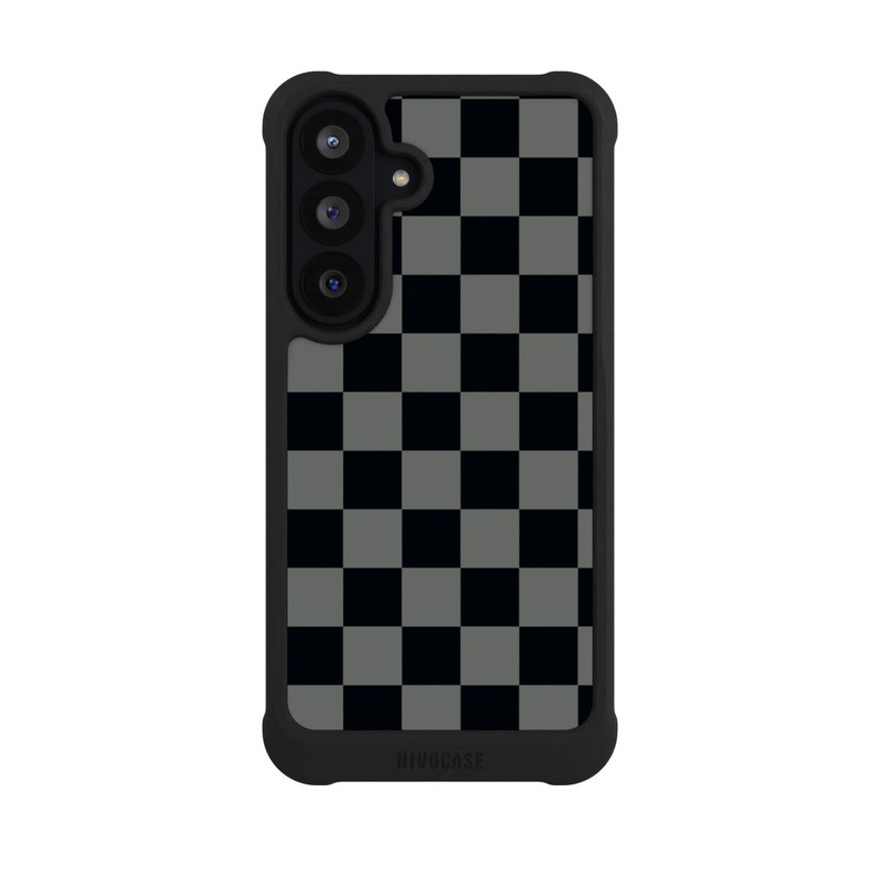 Galaxy S26 FE NIVOmax Checked Pattern Black Grey
