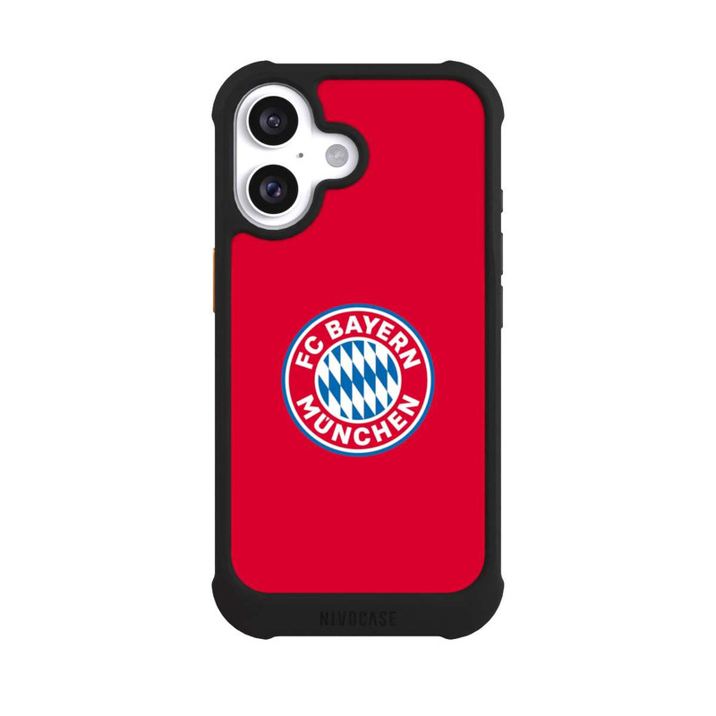 iPhone 16 NIVOmax FCB Logo auf Rot