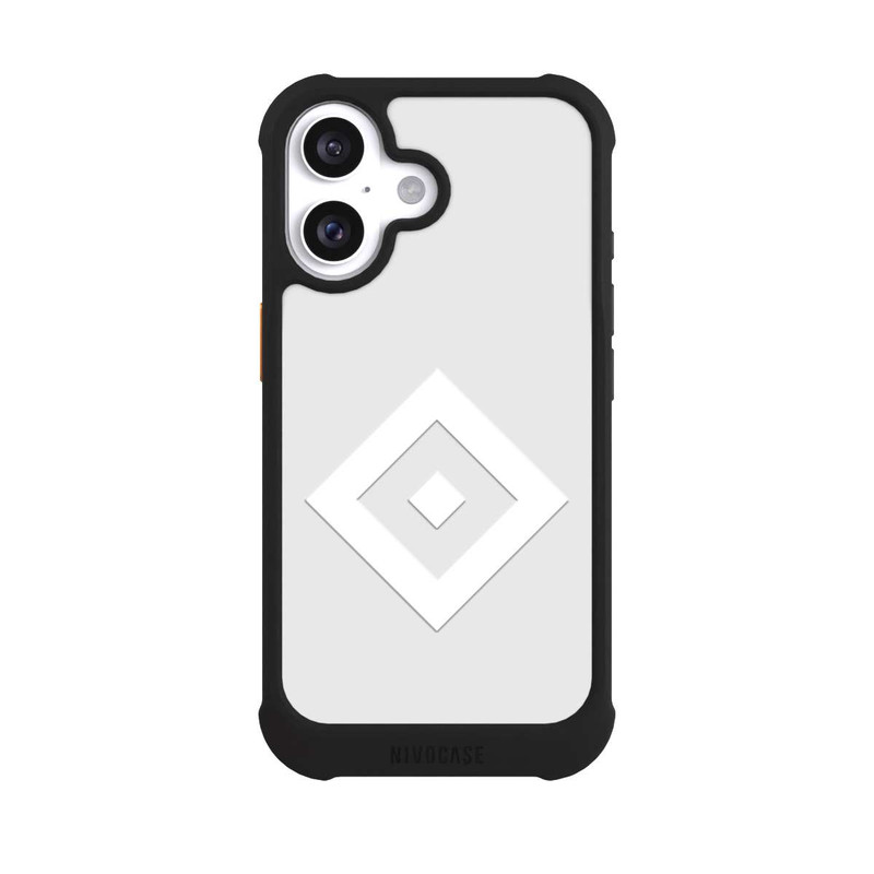iPhone 16 NIVOmax Rauten Logo auf HSV Grau