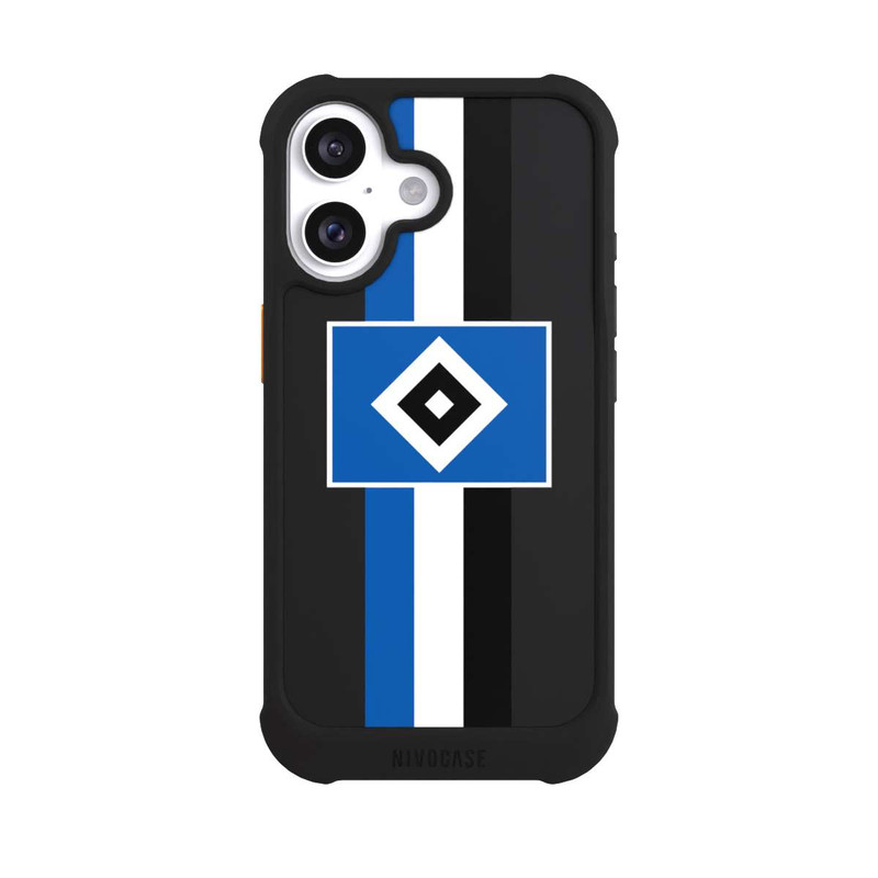 iPhone 16 NIVOmax HSV Streifen - Blau-Weiß-Schwarz - ohne Hintergrund